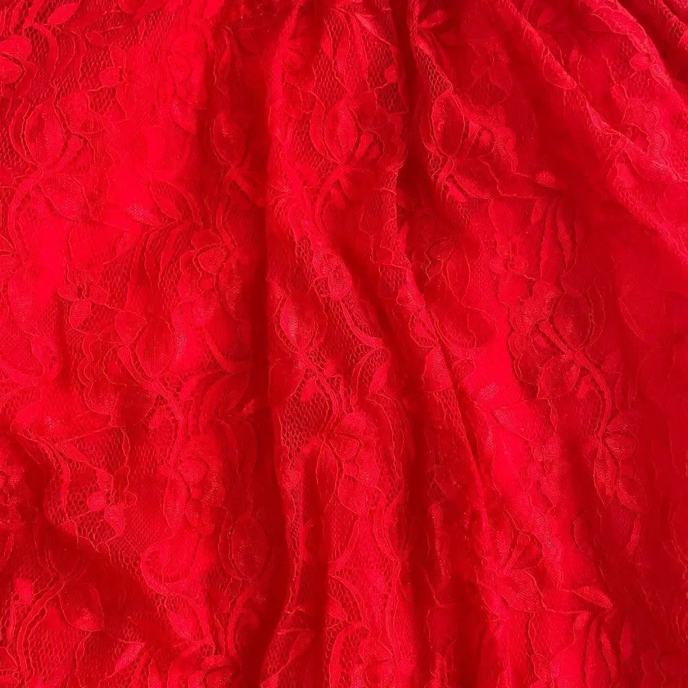 Girls Minuet Mini A Line Knee Length Dress in Red Size Small